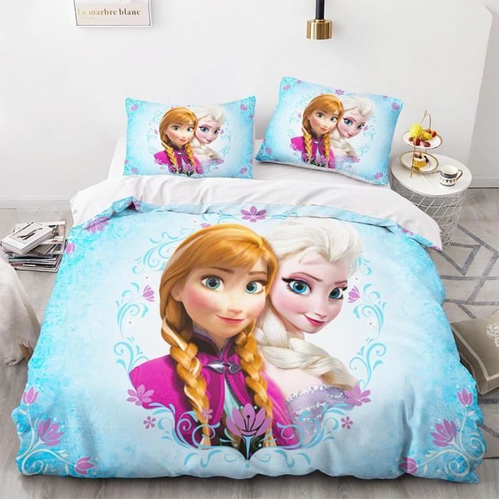 Covebett Parure De Lit 135 X 200 Cm, Pour Filles, Blanc Avec Nœuds Roses, Housse De Couette En 2 Pièces, Motif