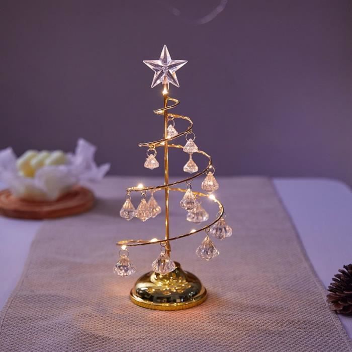 Étoile Lumineuse Pour Sommet De Sapin De Noël - Dorée Avec Lumières LED - Alimentation Piles AA (non Incluses) - Décoration Festive