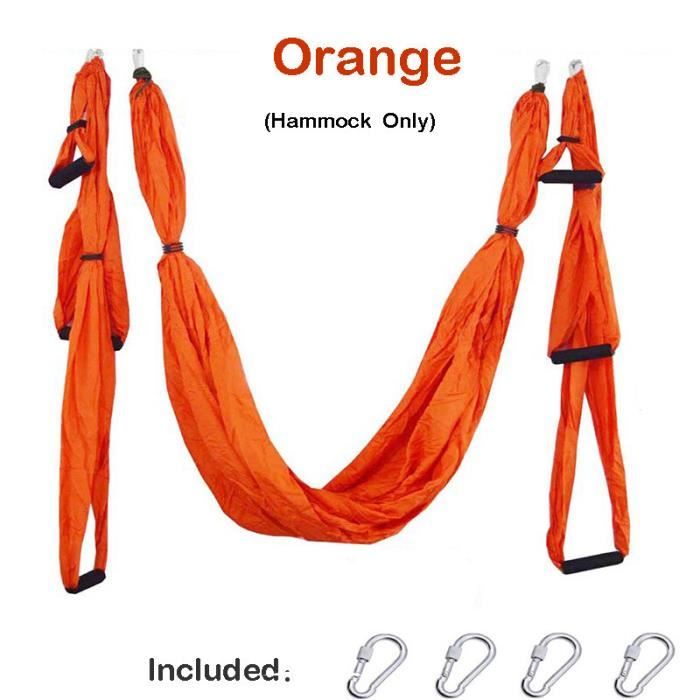 Balançoire Yoga Anti-gravité – Kit Complet Hamac 5m X 2.8m, Tissu Soie, Charge 350kg, Matériel Inclus (8 Vis, 2 Plaques, 2 Mousquetons)