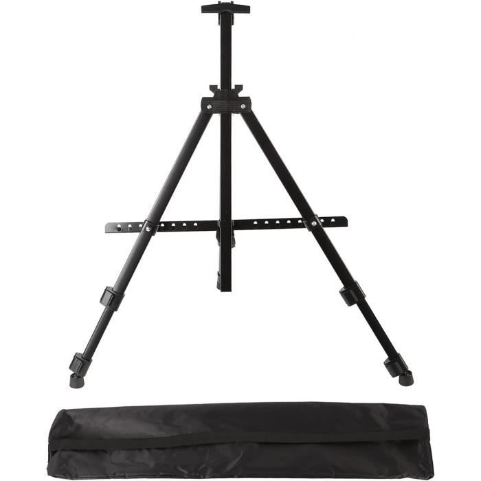 Chevalet D'artiste Pliable Et Réglable 38-169 Cm - Métallique, Portable Avec Sac - Pour Toile, Présentation, Mariage - Blanc