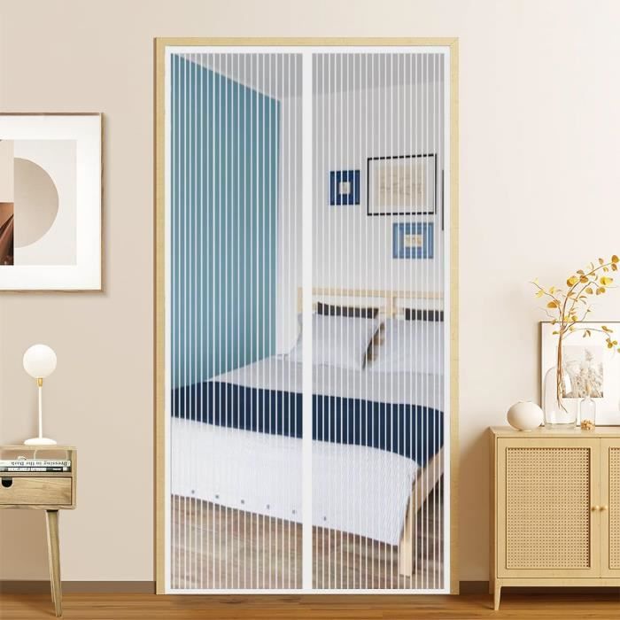 Rideau Moustiquaire Porte Magnétique 120x220cm Fermeture
