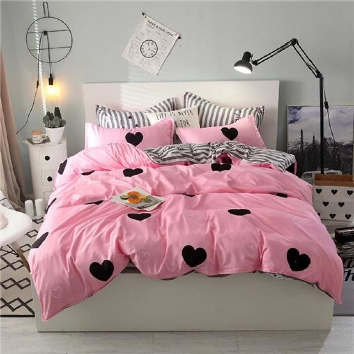 Draps de Lit Linge de Lit Drap Parure de Lit Coeur Lit 1 Personne 90x190