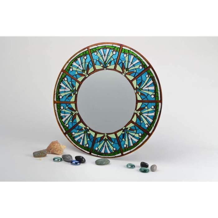 Miroir rond décoratif fait main pratique original en verre vitrail peint -  1218420682 - Achat / Vente peinture verre-vitrail Miroir rond décoratif  fait - Cdiscount