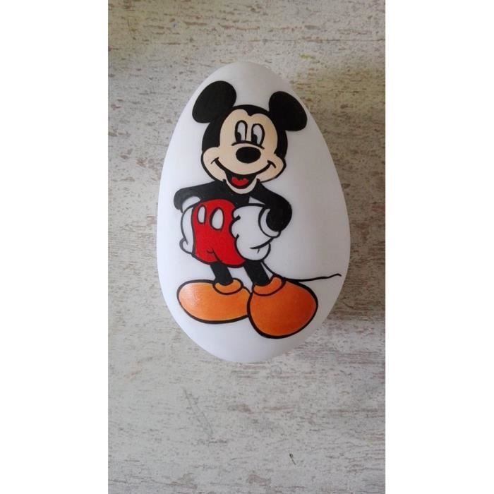 Veilleuse Galet Mickey Peint Main Cdiscount Puericulture Eveil Bebe