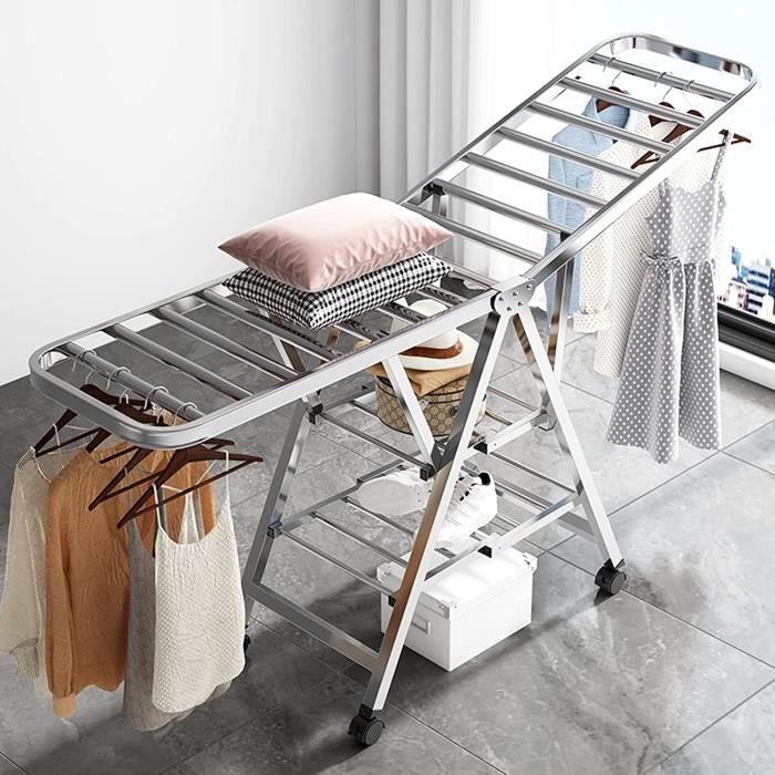 Étendoir À Linge Pliable En Métal Haut, Étendoir À Linge Pliable En Métal, Étendoir En Acier Inoxydable, Étendoirs À Linge Pour L'Extérieur, Étendoir À Linge Peu Encombrant, Pour Bonnet De Séchage