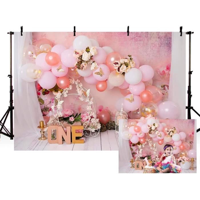Toile De Fond Rose Paillettes 210x150 Cm - Pour Anniversaire Princesse - Photographie Fête