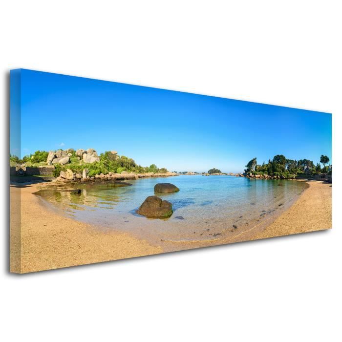 Toile Imprimee Paysage Tableau Decoration Murale Photo Sur Toile Grand Format Cadre Deco Toile Plage De Ploumanach 120x50 Cm Achat Vente Tableau Toile Cdiscount