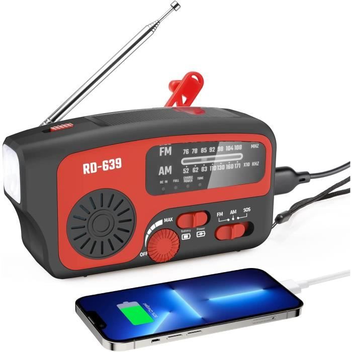 Radio de poche solaire & dynamo avec écran LCD Radio de poche solaire & dynamo avec écran LCD