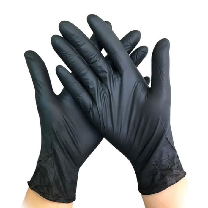 gants jetables noirs