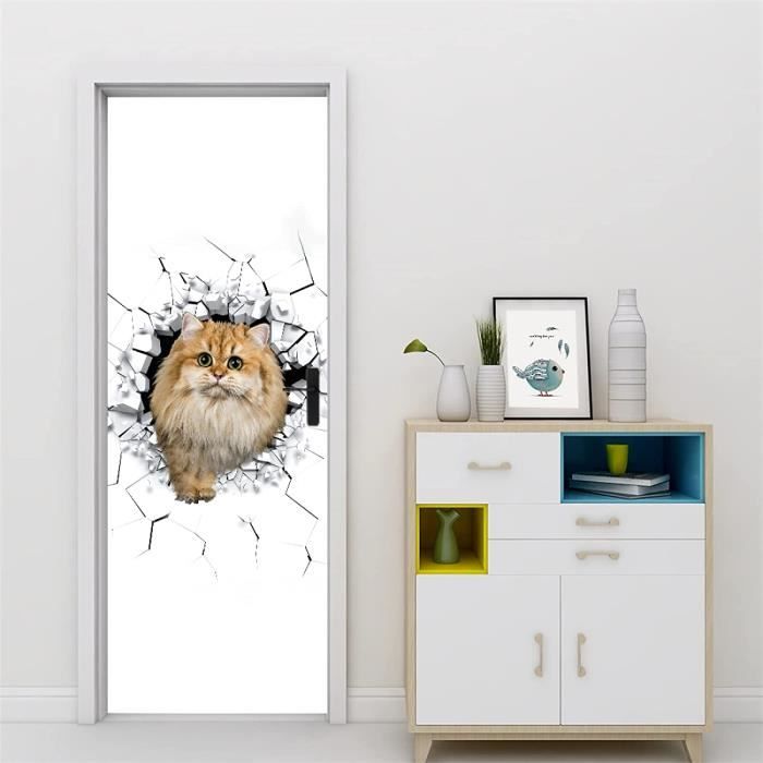 Decoration Porte Interieure Sticker Porte Arbre Vert Papier Peint Pour Porte Stickers Trompe Loeil Papier Peint 3d Trompe L'oeil Poster De Porte L77 X H200cm Stickers Trompe L'oeil 3d