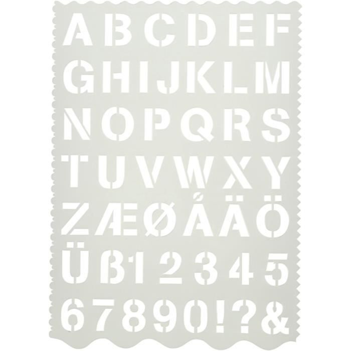 Pochoir Alphabet Et Chiffres Lettres De 2 6 Cm Cdiscount Beaux Arts Et Loisirs Creatifs