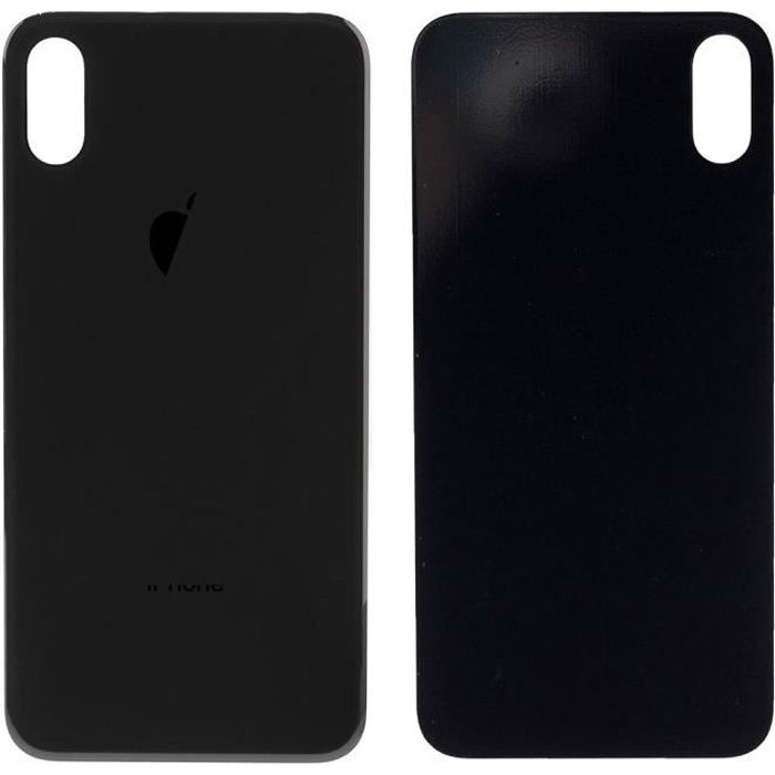 Vitre arrière iPhone XR Noir - Avec logo + Adhésif