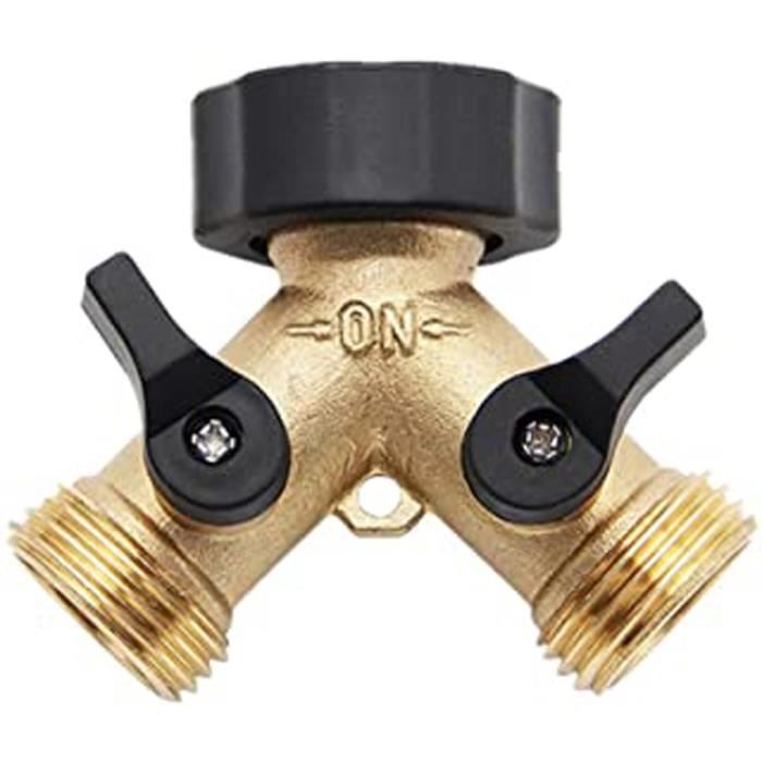 iEago RC Robinet Double Machine a Laver 2 Voies Y-Distributeur avec 2 PCS Adaptateur de raccord de Tuyau de 3//4 Pouces Robinet Exterieur Jardin Double en Laiton pour l/'irrigation de Jardin Voitures