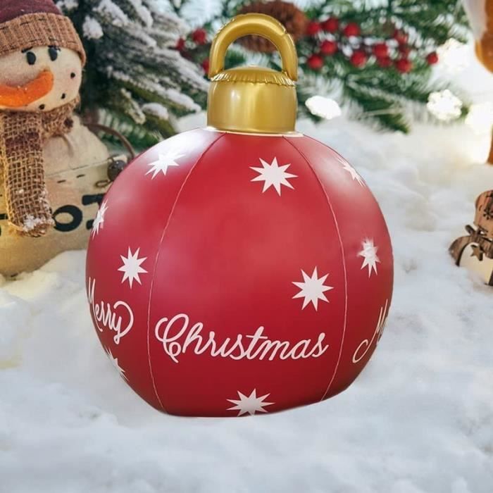 Boule de Noël Geante Gonflable Décoration Noel Exterieur en PVC de Boule en Plein Air Maison 
