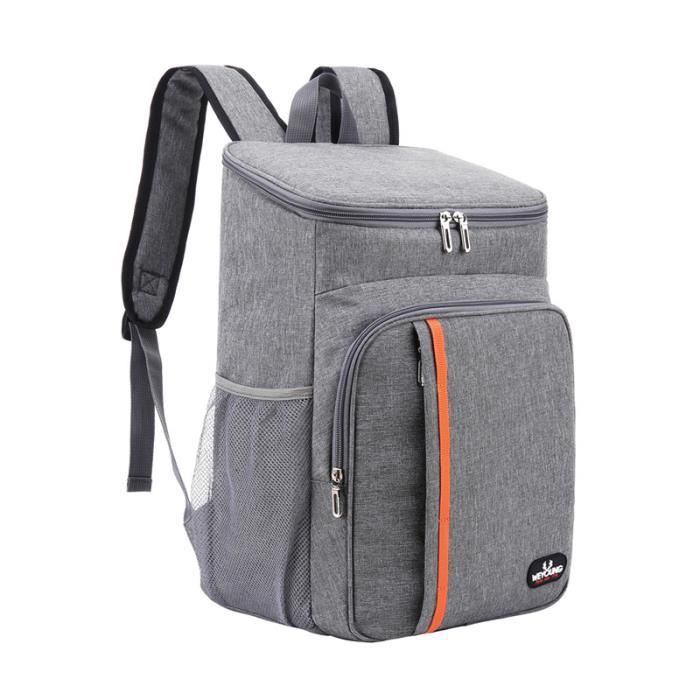 Sac Isotherme 12L Gris - Glacière Souple Pliable Double Couche Imperméable Pour Pique-Nique Et Bureau
