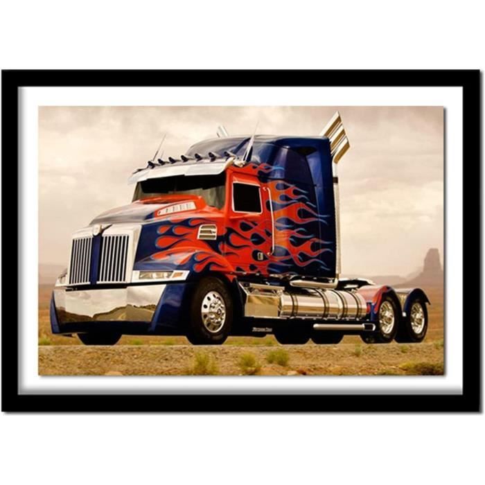 Kit Peinture Diamant 5D DIY - Camion à Neige, 50x60cm, Strass Plein, Décoration Maison