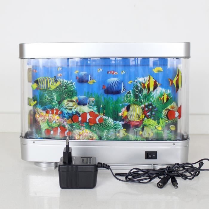 Aquarium artificiel avec poisson mobile avec lumière USB pour tout-petits