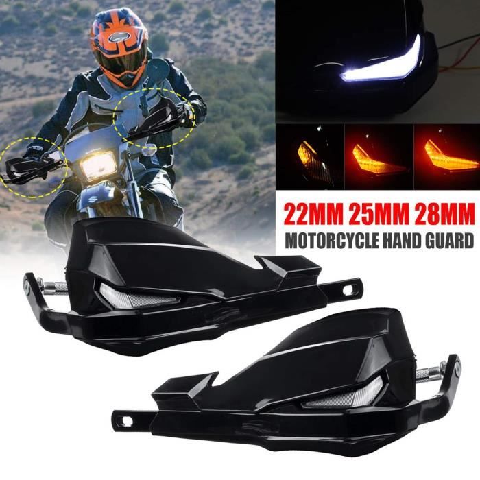 Protege Cadre,22mm 25mm 28mm universel moto main guidon poignée barre  gardes LED garde mains clignotant lampe pour Honda KTM pour - Cdiscount Auto