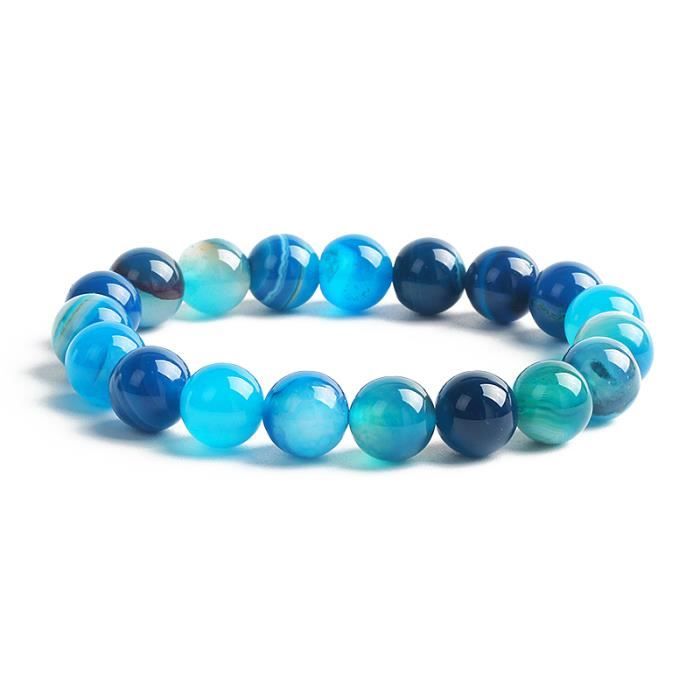 Chaînes de perles en pierre naturelle et cristal en acier inoxydable, 1