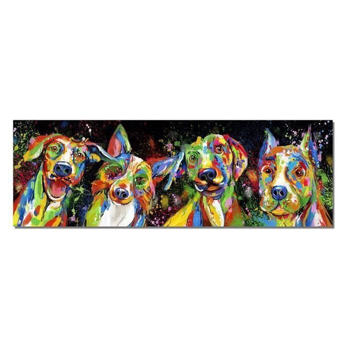 Toiling Animals Impressions Sur Toile sans cadre Animal 4 chiens HD impression peinture ...