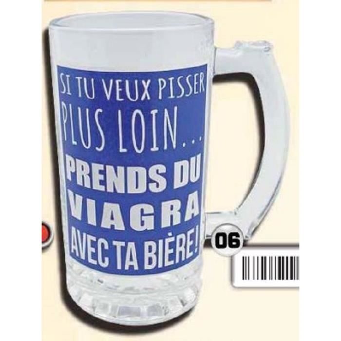 Chope A Biere Humoristique 16 Cm Si Tu Veux Pisser Plus Loin Prends Du Viagra Avec Ta Biere Cdiscount Maison