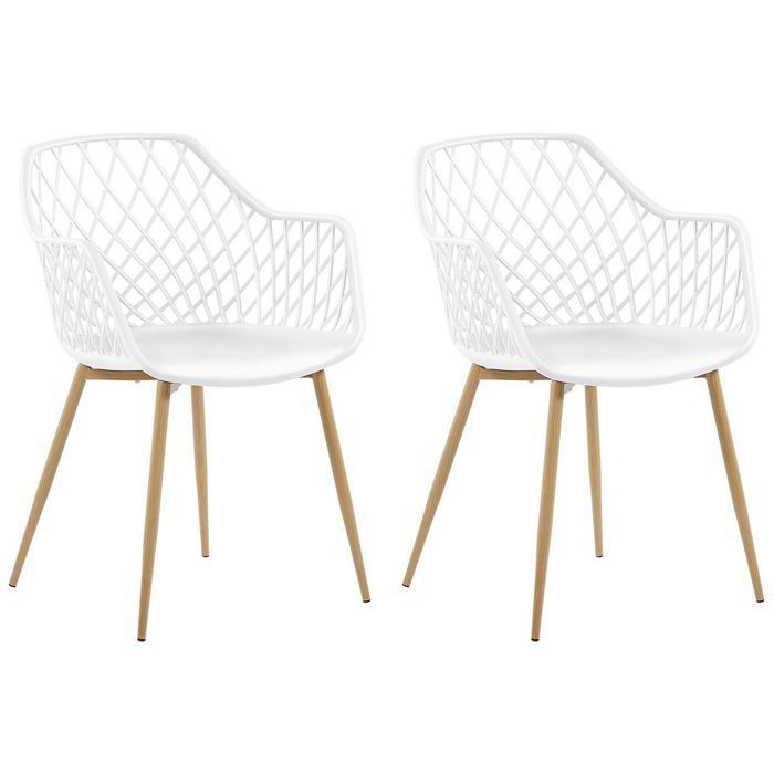 Lot de 2 chaises de salle à manger blanches NASHUA