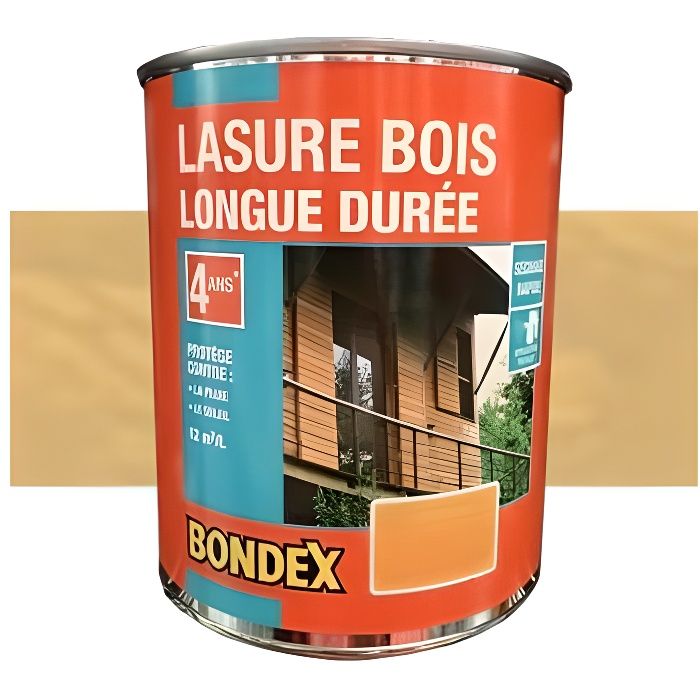 BONDEX Lasure Bois Longue Duree 4 ans Chene clair 0,75 L