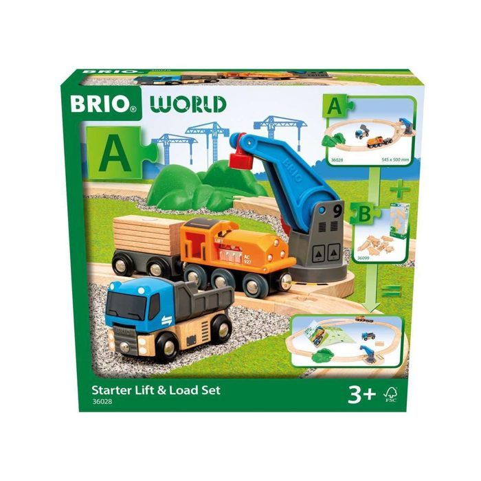 Circuit Train En Bois BRIO World Transport Fret - Avec Tunnel Et Grue - 19 Pièces - Dès 3 Ans