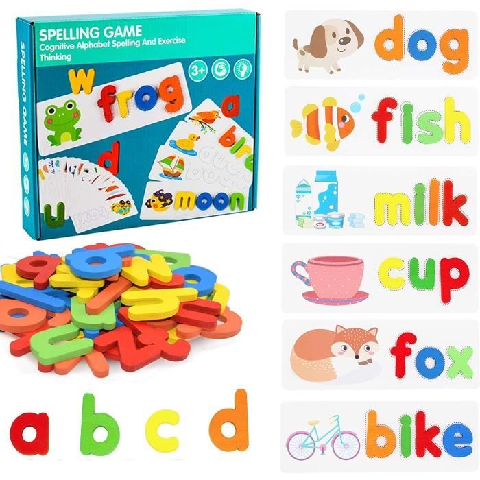 Matching Lettre éducatif apprendre l'orthographe de jeu pour enfants 3-8 ans bon cadeau 