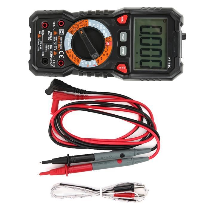 Cikonielf Multimètre de courant numérique Testeur de diode de tension DC/AC  multimètre de courant multimètre numérique - Cdiscount Bricolage