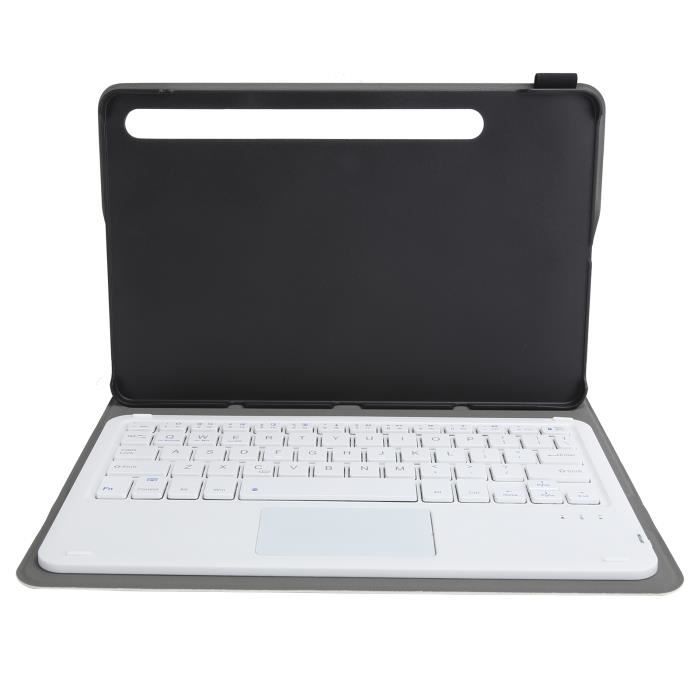 Akozon Clavier avec pavé tactile Étui en cuir PU amovible avec clavier