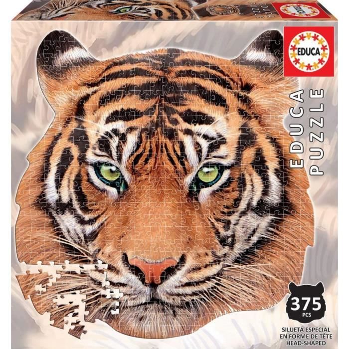 puzzle enfant silhouette tete de tigre 375 pieces educa collection animaux sauvages cdiscount jeux jouets