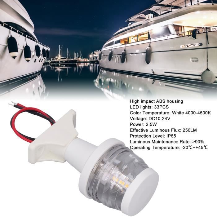 Lampe D’ancre Bateau LED – Acier Inoxydable, Aluminium, PC, 12-24 V, Pliable, Pour Yacht, Pêche