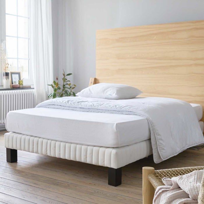 Protège-matelas molleton en coton blanc 140x200 - Essix - Sérénité Protège-matelas molleton en coton blanc 140x200 - Essix - Sérénité