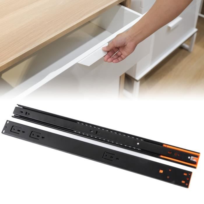 Rail Coulissant Pour Paniers - Lot De 2 - Glissières Adhésives Pour Armoire, Cuisine, Salle De Bain - Transforme Bacs En Tiroirs - 26,4 Cm