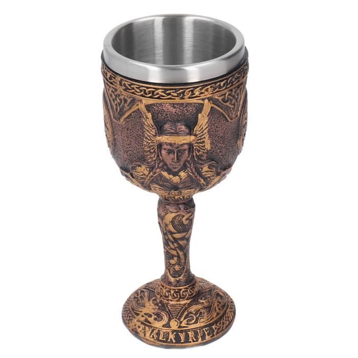 Gobelet Vintage En Acier Inoxydable - Design Médiéval 3D, 18x7cm | Idée Cadeau Unique