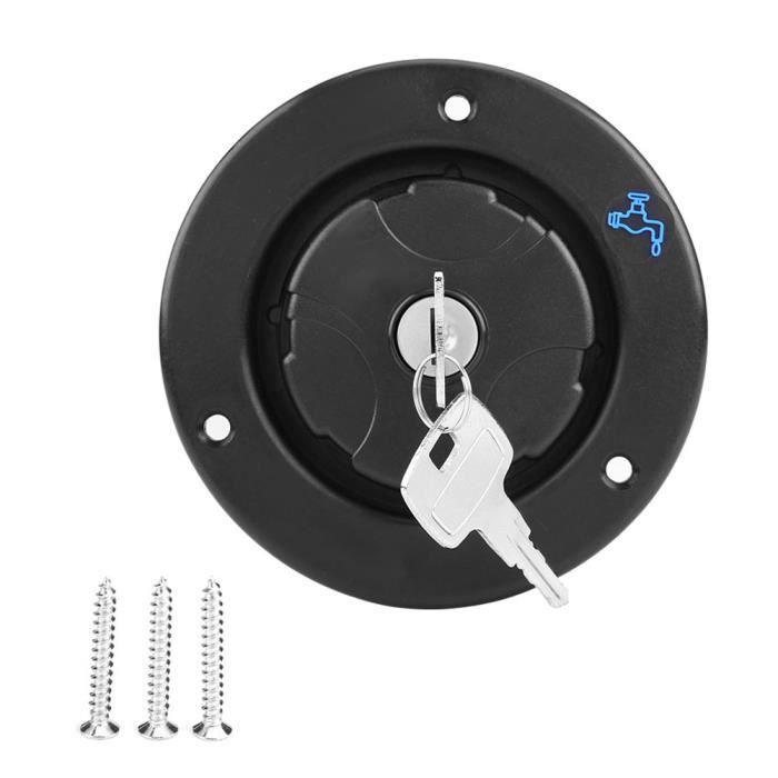 Bouchon De Remplissage D'eau Pour Bateau – Nylon Blanc/bleu, Diam. 85 Mm, Joint Torique, Chaîne Inox, Pour Caravane Et Réservoir