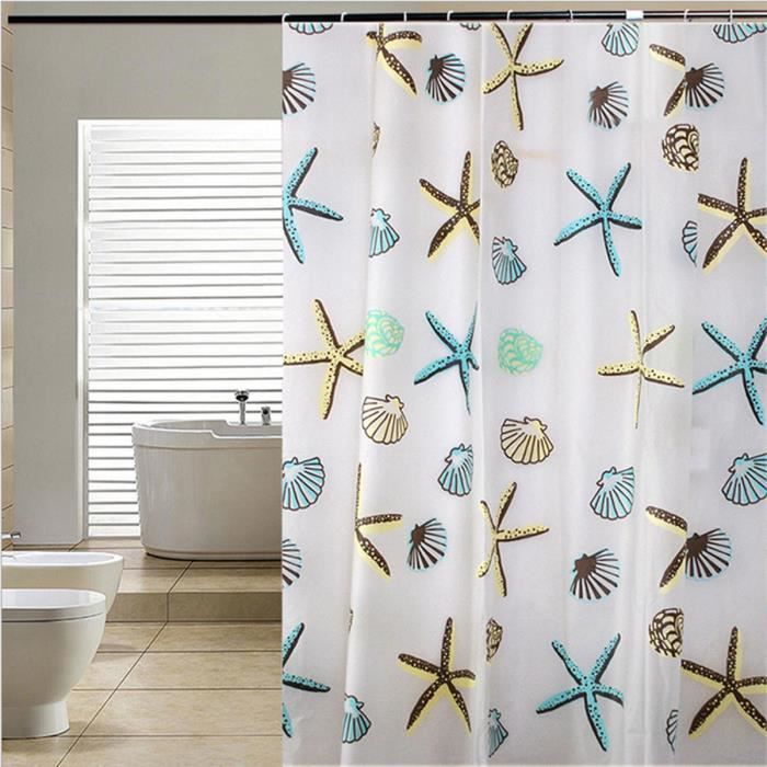 Wallpaper Rideau De Douche Seashell Etoiles De Mer Peva Decoration Salle De HD