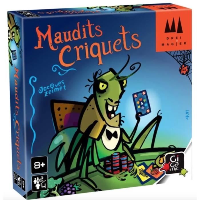 jeu de société - gigamic - maudits criquets - cartes légumes et criquets - mixte - 6 ans et plus