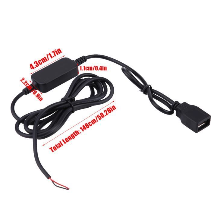 Convertisseur DC 12V Vers 5V 3A - Adaptateur USB Chargeur Voiture Moto Pour Téléphone