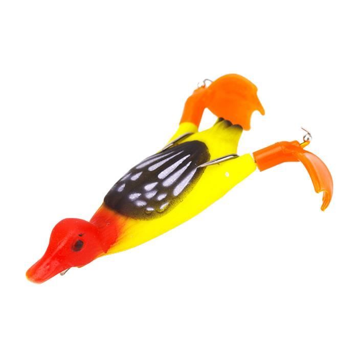 Set De 5 Leurres Canard Topwater 3D Flottants – Appâts Rotatifs Légers Pour Bar Et Gros Poissons