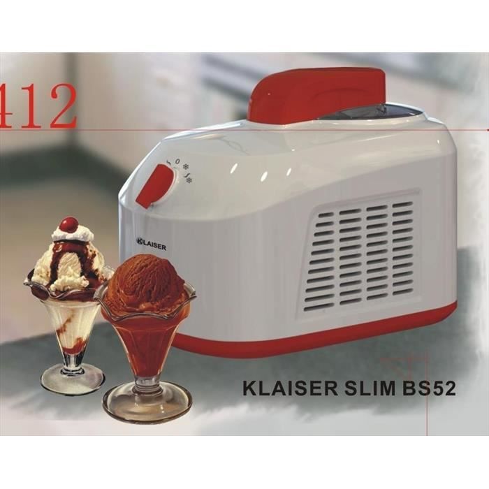 KLAISER SLIM BS52 TURBINE A GLACES PROFESSIONNELLE AVEC LIVRE DE 62 RECETTES
