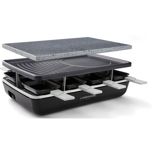Raclette Multifonction - LAGRANGE - 179601 - 1200 Watt - Revêtement antiadhésif - 8 personnes