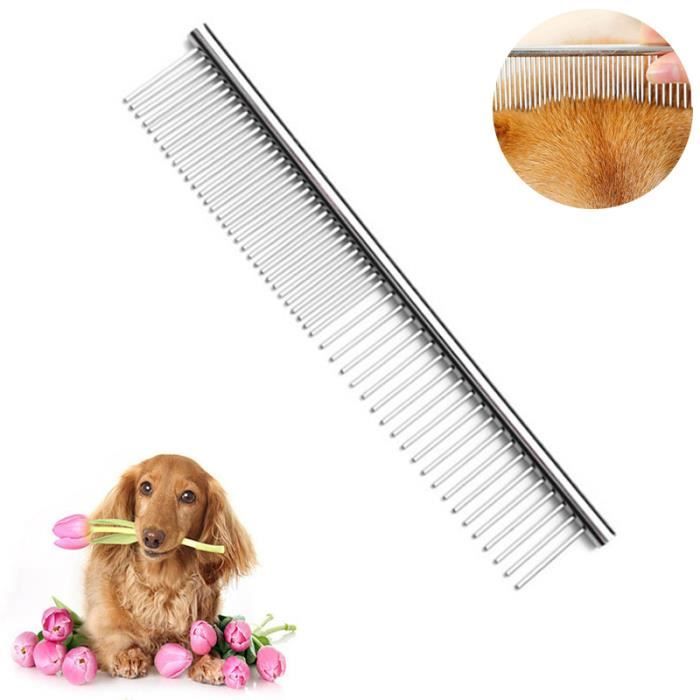 Meilleurs prix pour Peigne Animaux - PEIGNE.D’Animaux Compagnie en Acier Inoxydable - Dents Rondes pour Chiens et Chats Poil Long
