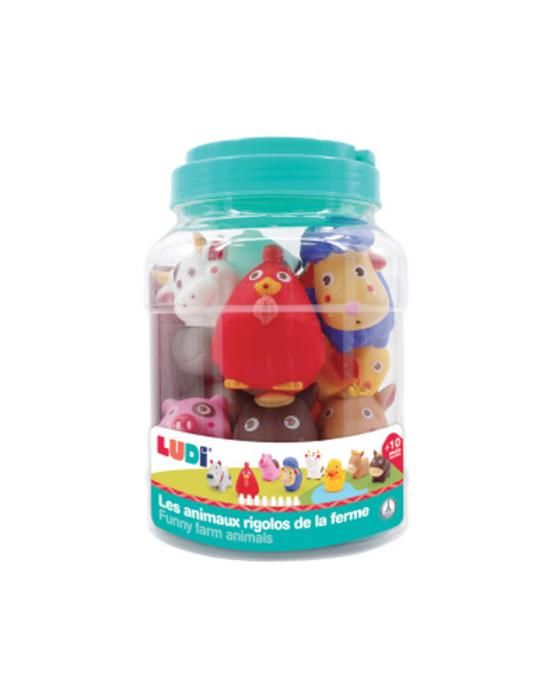 LUDI - Jouet d'activité Les animaux de la ferme - 8 figurines - Dès 10 mois
