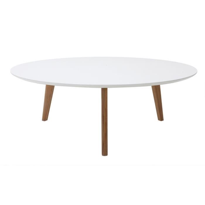 Miliboo Table Basse Ronde 100 Cm Blanc Ekka Achat Vente
