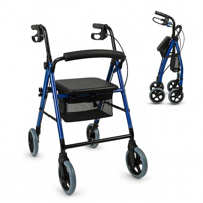 KMINA Déambulateur Léger 4 Roues - Fauteuil Roulant Pliable Pour Mobilité Quotidienne