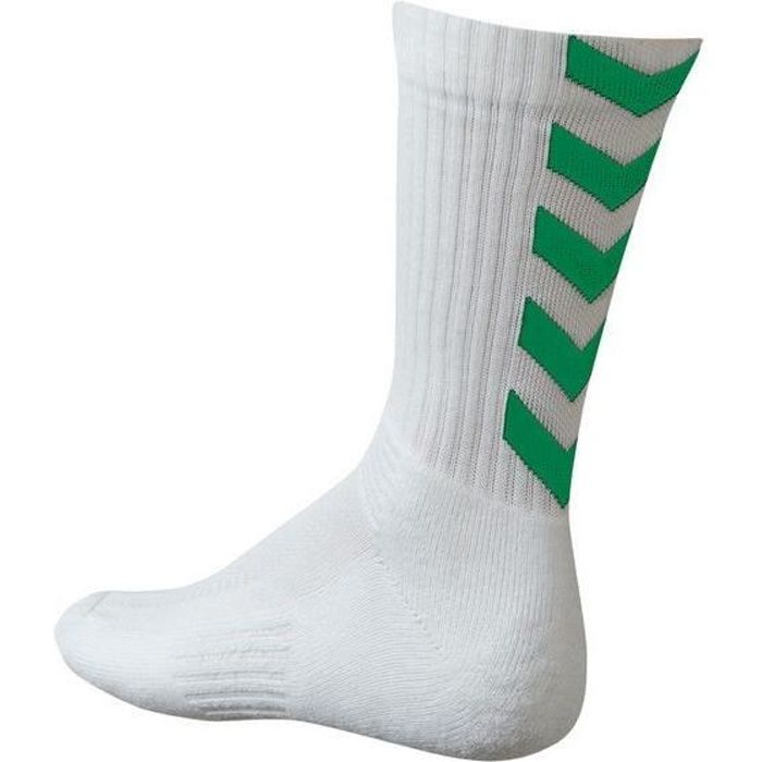 hummel chaussettes de handball authentic indoor - homme - blanc et vert
