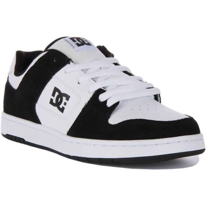DC Shoes DC Shoes Manteca 4 – Baskets de skate en cuir noir et blanc col rembourré