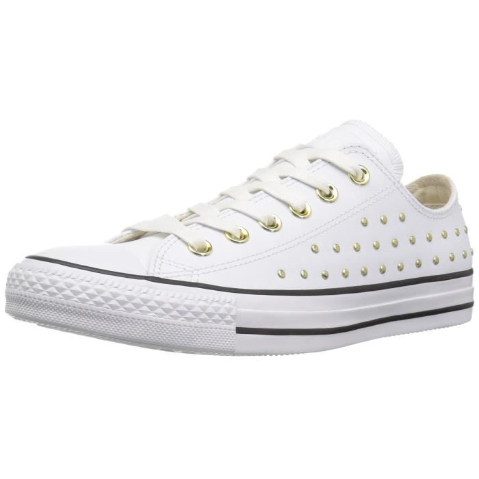 converse blanc et or